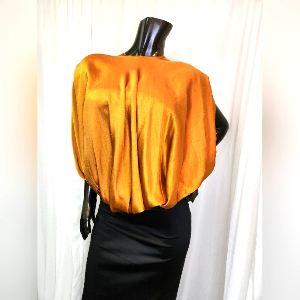 ✨️Amanda Uprichard Antique Bronze Blouse 100% Silk Mannequin Worn Only✨️ - Picture 3 of 16